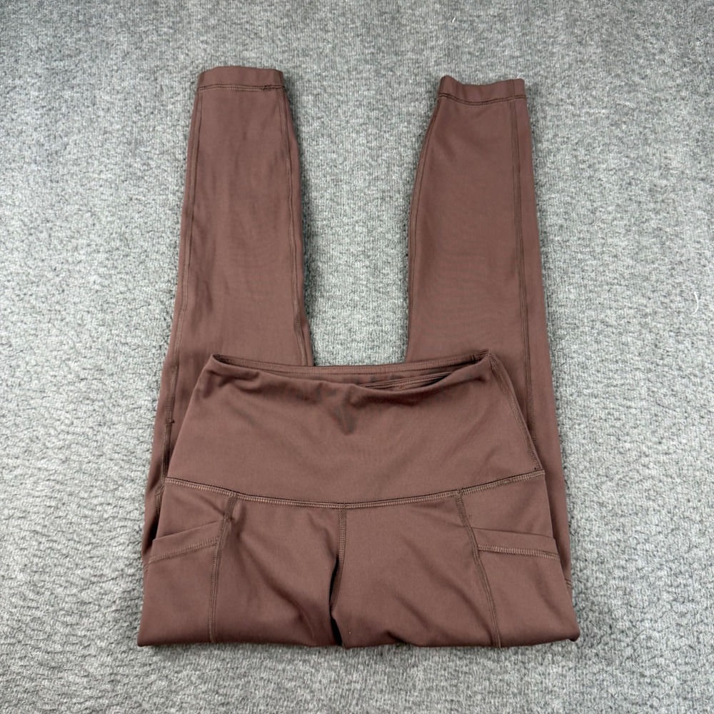 90 Degree by Reflex Leggings Women's XS Brown High Waist Pockets Athletic Active